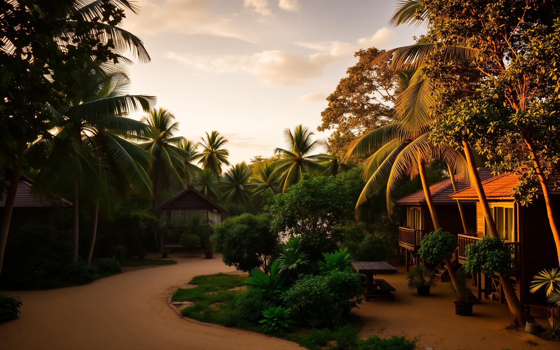 Morning Tree Resort at golden hour